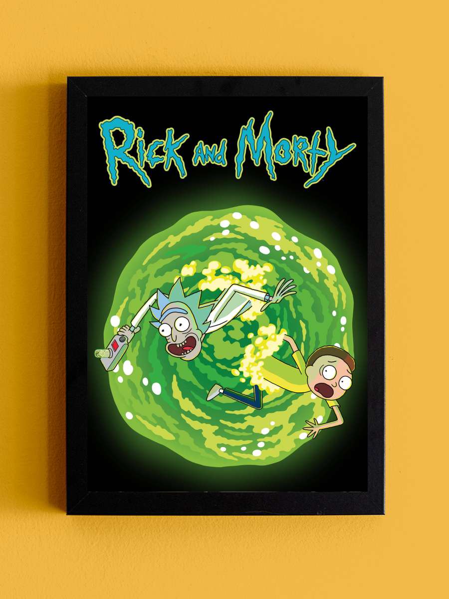 Rick and Morty Dizi Tablo Siyah Çerçeveli Dizi Poster Duvar Tablo