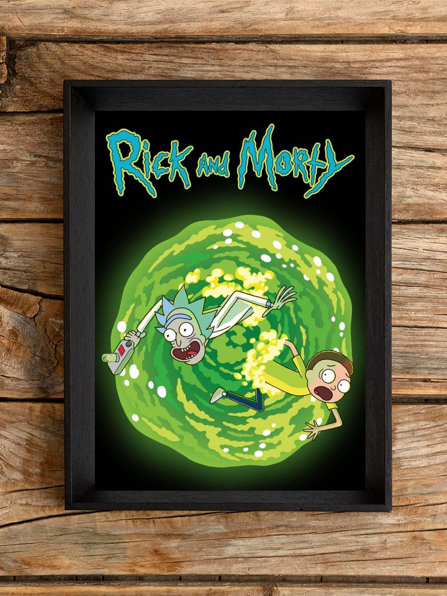 Rick and Morty Dizi Tablo Siyah Çerçeveli Dizi Poster Duvar Tablo