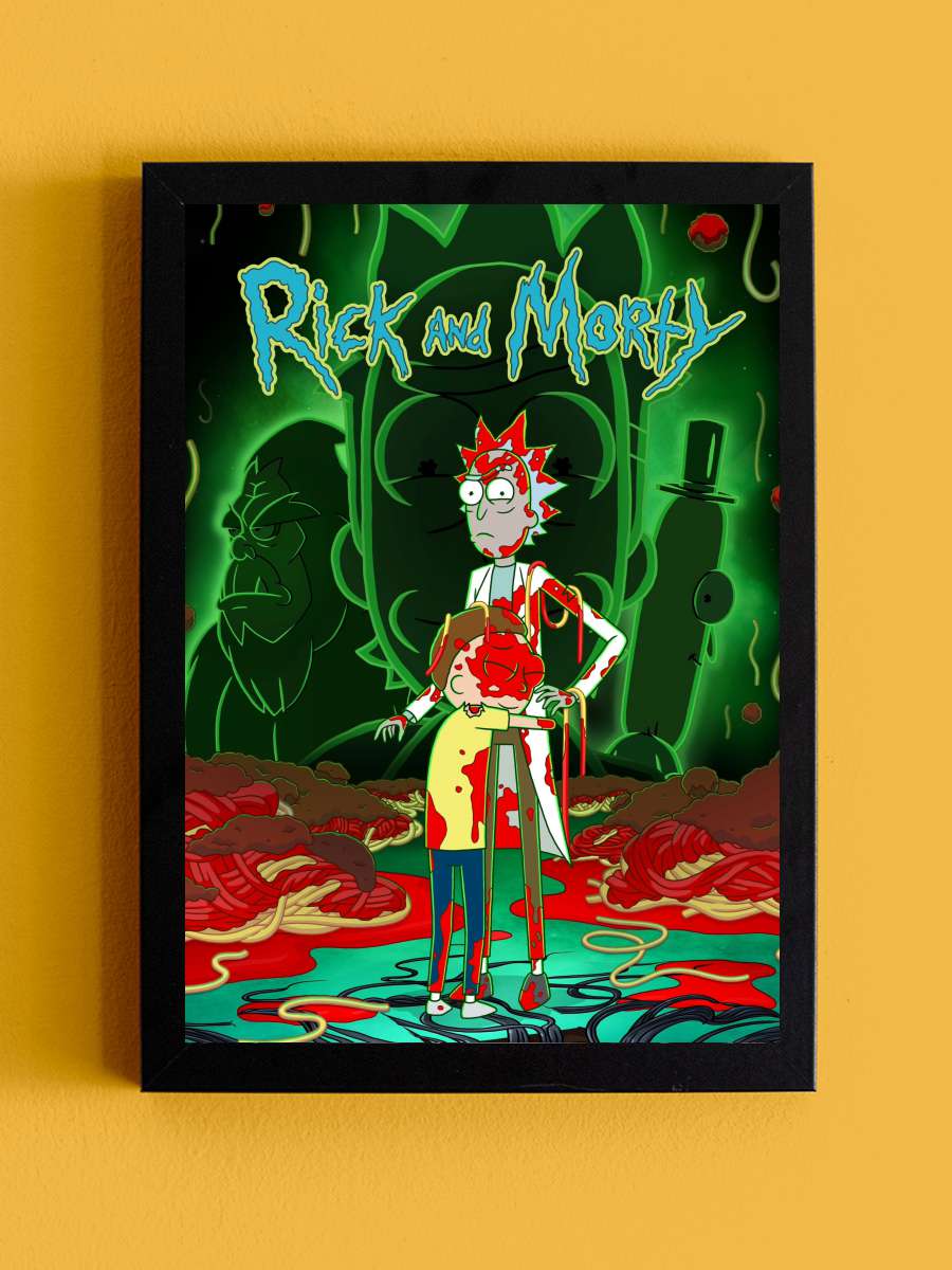 Rick and Morty Dizi Tablo Siyah Çerçeveli Dizi Poster Duvar Tablo