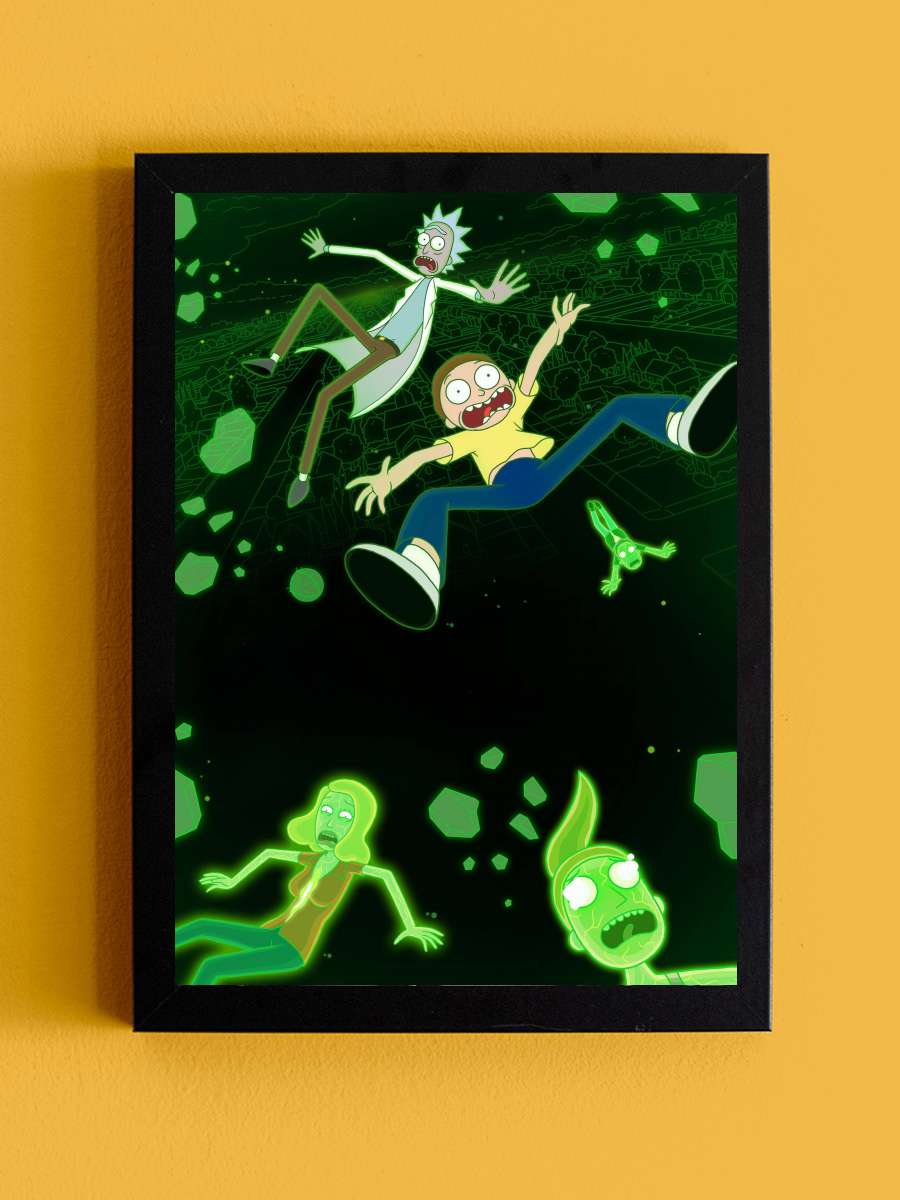 Rick and Morty Dizi Tablo Siyah Çerçeveli Dizi Poster Duvar Tablo