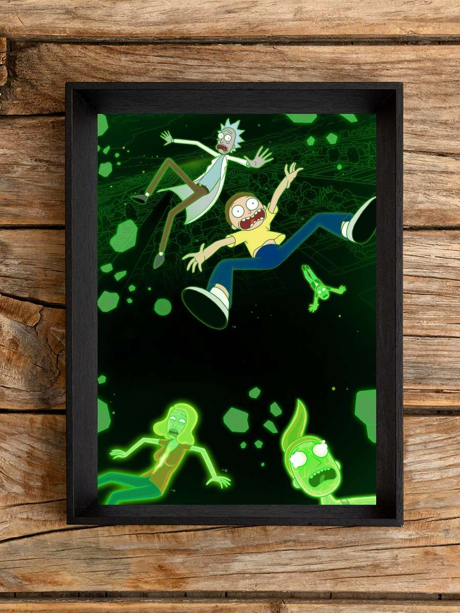 Rick and Morty Dizi Tablo Siyah Çerçeveli Dizi Poster Duvar Tablo