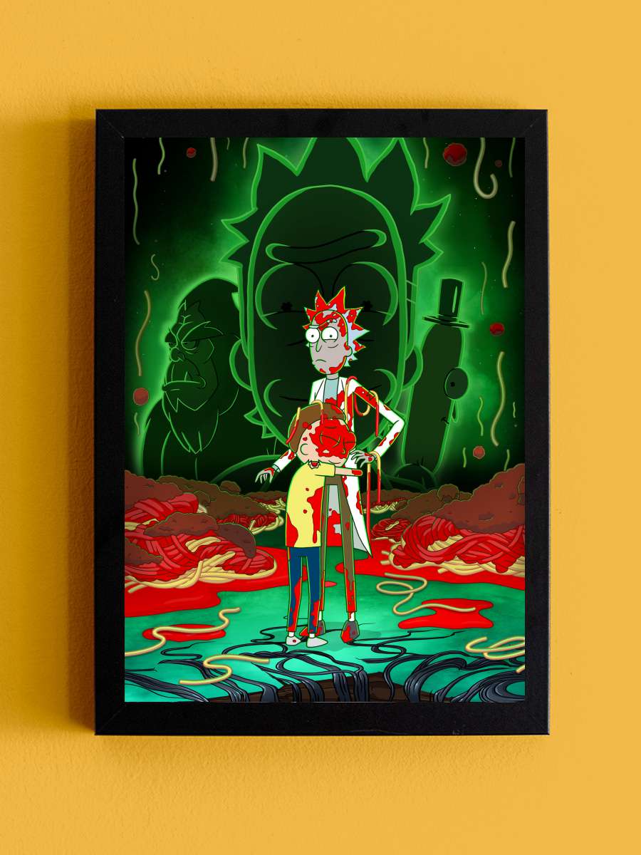 Rick and Morty Dizi Tablo Siyah Çerçeveli Dizi Poster Duvar Tablo