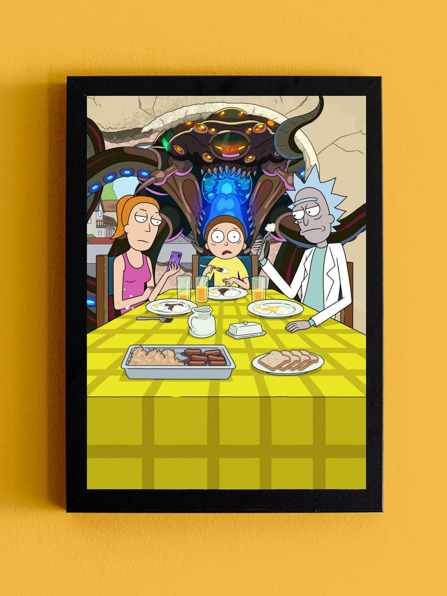 Rick and Morty Dizi Tablo Siyah Çerçeveli Dizi Poster Duvar Tablo