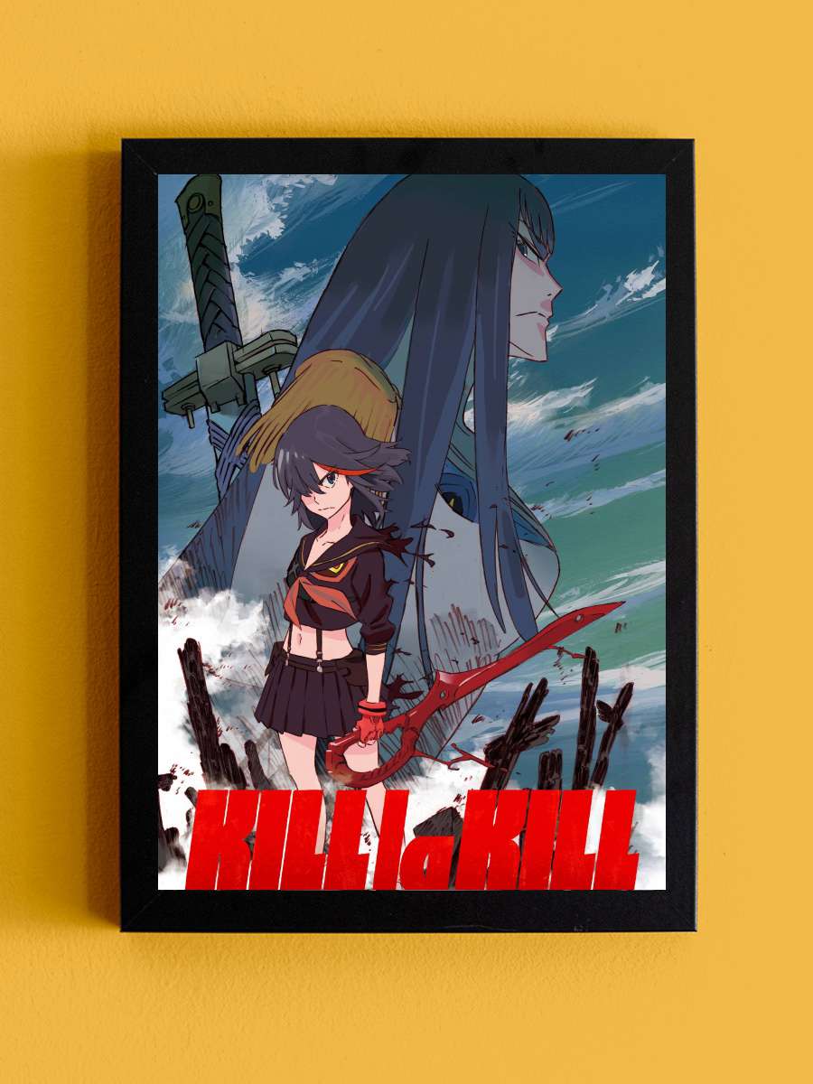 Kill la Kill - キルラキル Dizi Tablo Siyah Çerçeveli Dizi Poster Duvar Tablo