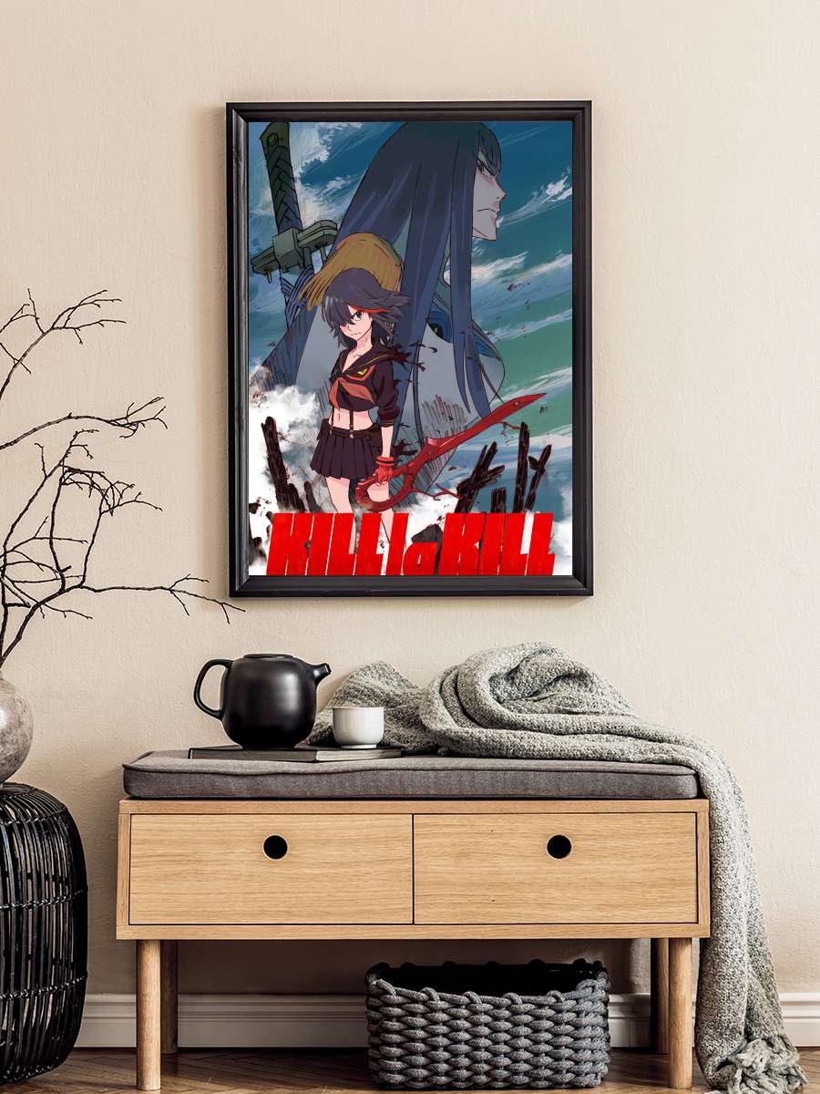 Kill la Kill - キルラキル Dizi Tablo Siyah Çerçeveli Dizi Poster Duvar Tablo