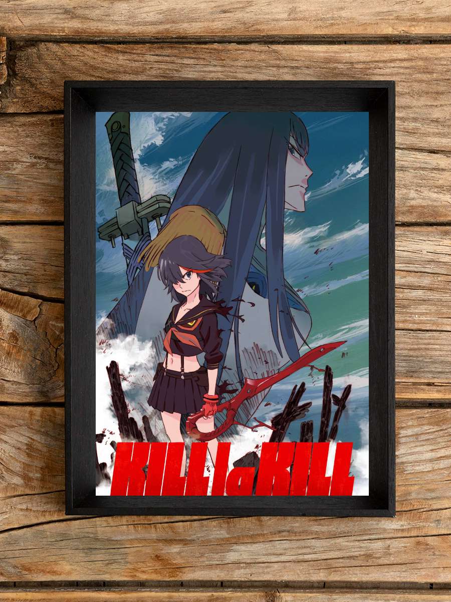 Kill la Kill - キルラキル Dizi Tablo Siyah Çerçeveli Dizi Poster Duvar Tablo