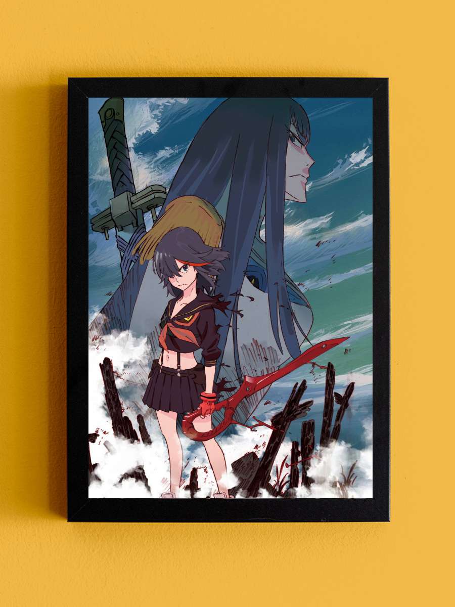 Kill la Kill - キルラキル Dizi Tablo Siyah Çerçeveli Dizi Poster Duvar Tablo