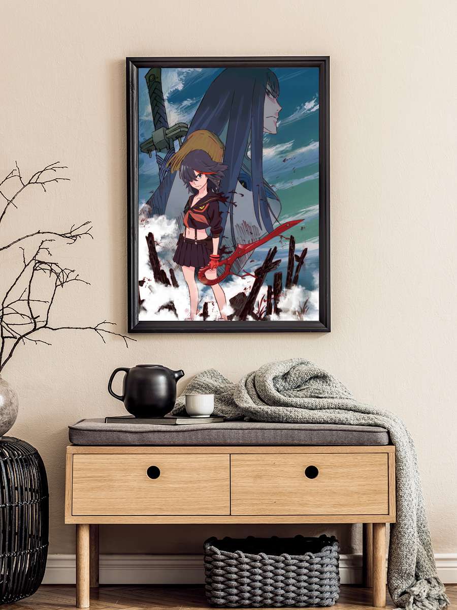 Kill la Kill - キルラキル Dizi Tablo Siyah Çerçeveli Dizi Poster Duvar Tablo