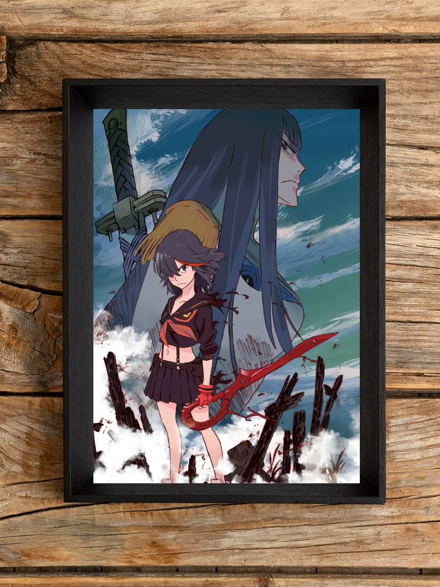 Kill la Kill - キルラキル Dizi Tablo Siyah Çerçeveli Dizi Poster Duvar Tablo