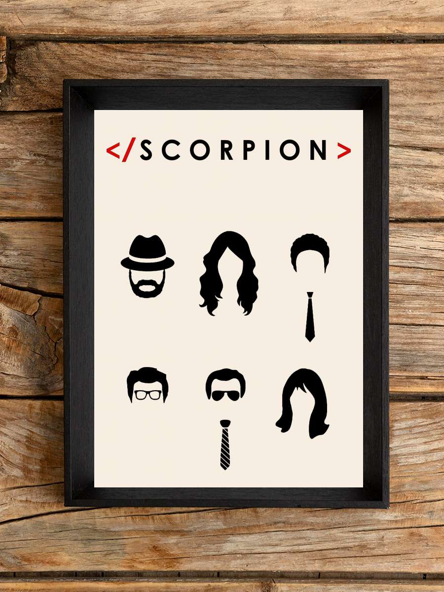 Scorpion Dizi Tablo Siyah Çerçeveli Dizi Poster Duvar Tablo