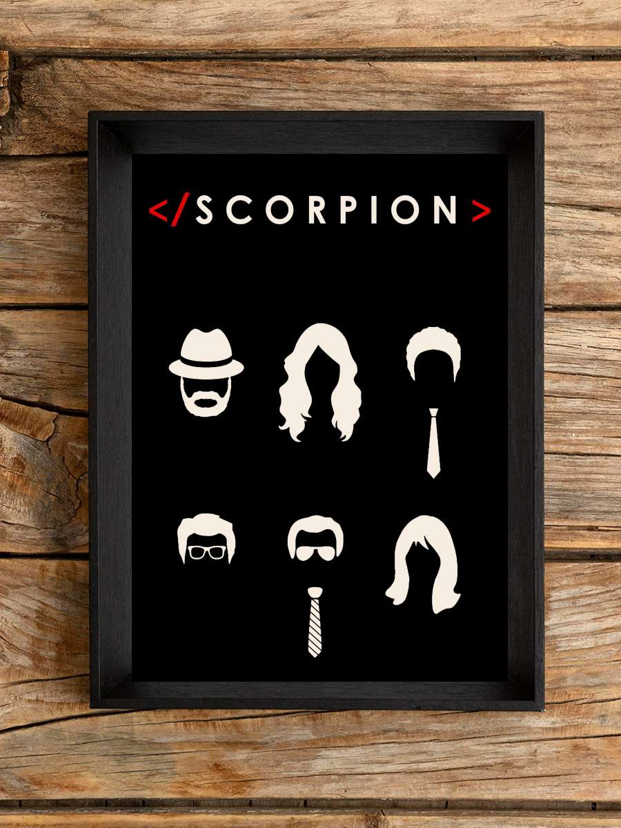 Scorpion Dizi Tablo Siyah Çerçeveli Dizi Poster Duvar Tablo