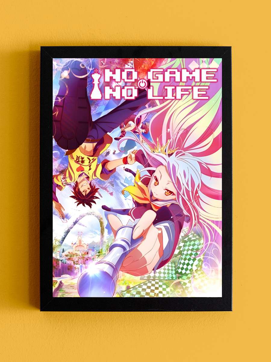 No Game, No Life - ノーゲーム･ノーライフ Dizi Tablo Siyah Çerçeveli Dizi Poster Duvar Tablo