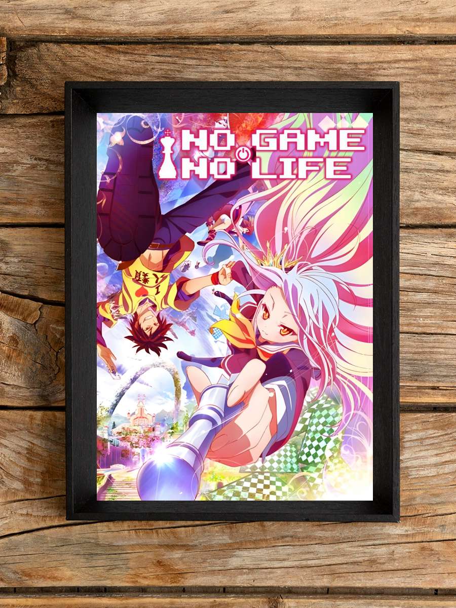 No Game, No Life - ノーゲーム･ノーライフ Dizi Tablo Siyah Çerçeveli Dizi Poster Duvar Tablo