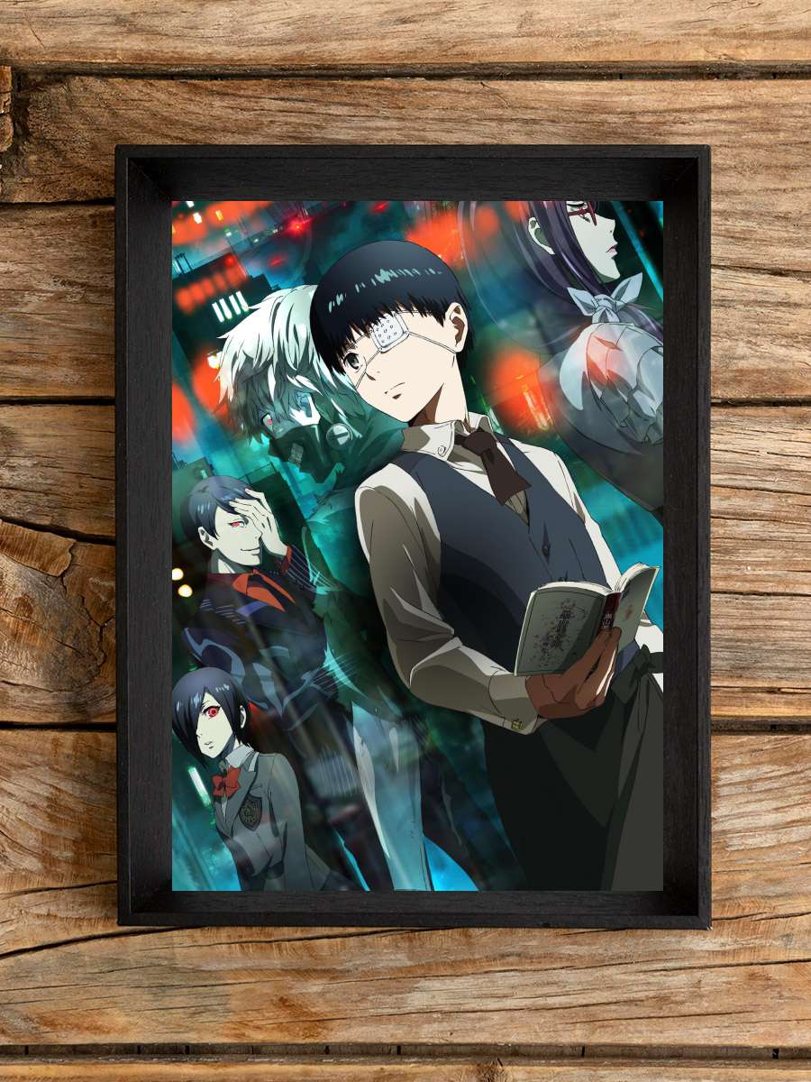 Tokyo Ghoul - 東京喰種トーキョーグール Dizi Tablo Siyah Çerçeveli Dizi Poster Duvar Tablo