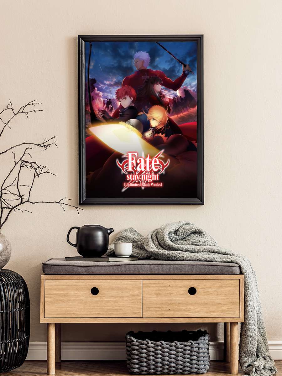 Fate/stay night [Unlimited Blade Works] Dizi Tablo Siyah Çerçeveli Dizi Poster Duvar Tablo