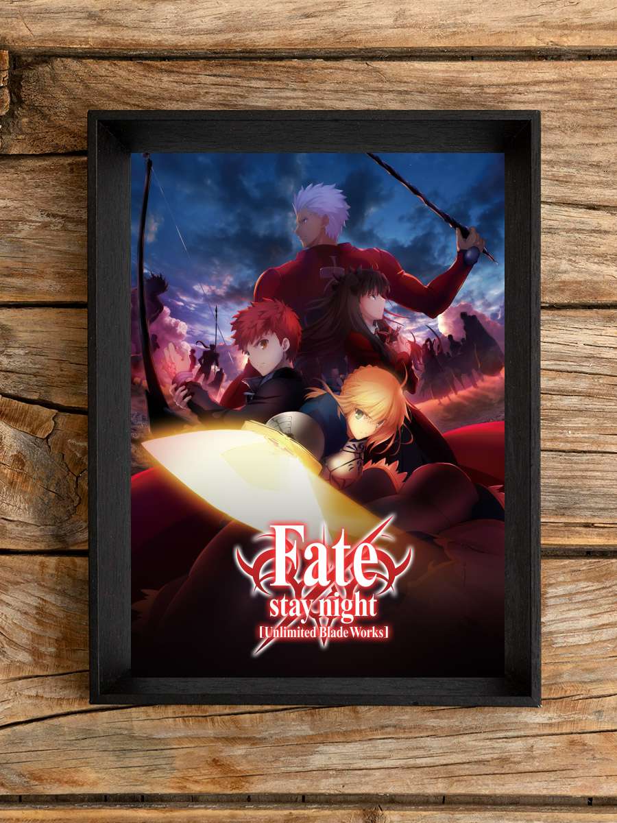 Fate/stay night [Unlimited Blade Works] Dizi Tablo Siyah Çerçeveli Dizi Poster Duvar Tablo