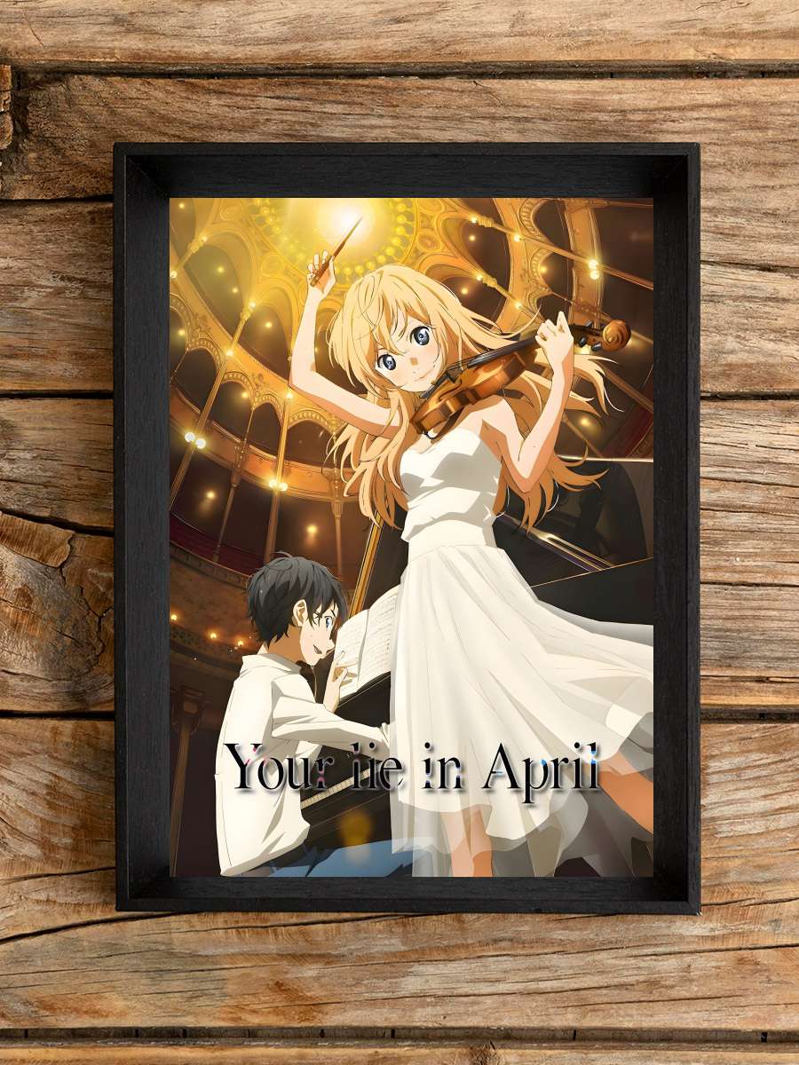 Your Lie in April - 四月は君の嘘 Dizi Tablo Siyah Çerçeveli Dizi Poster Duvar Tablo