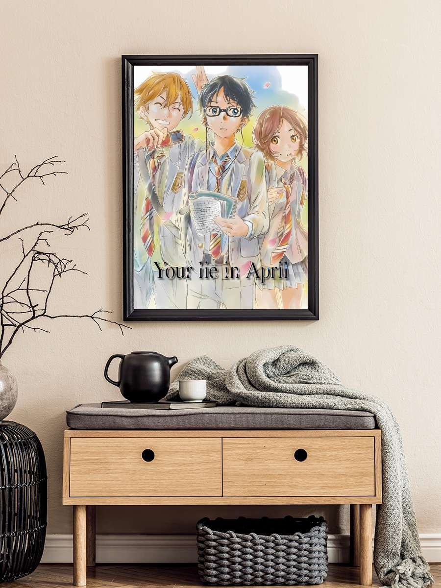 Your Lie in April - 四月は君の嘘 Dizi Tablo Siyah Çerçeveli Dizi Poster Duvar Tablo