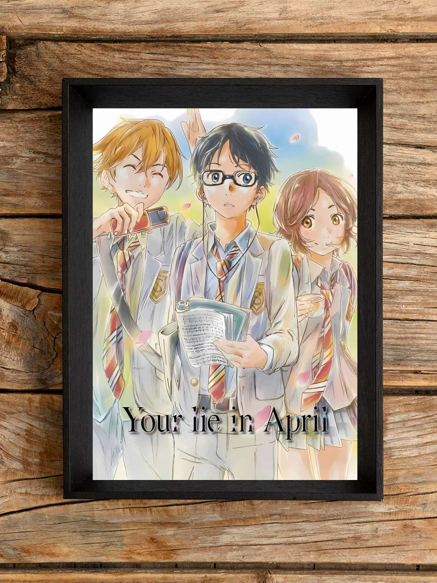 Your Lie in April - 四月は君の嘘 Dizi Tablo Siyah Çerçeveli Dizi Poster Duvar Tablo