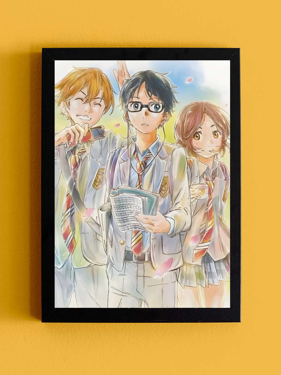 Your Lie in April - 四月は君の嘘 Dizi Tablo Siyah Çerçeveli Dizi Poster Duvar Tablo