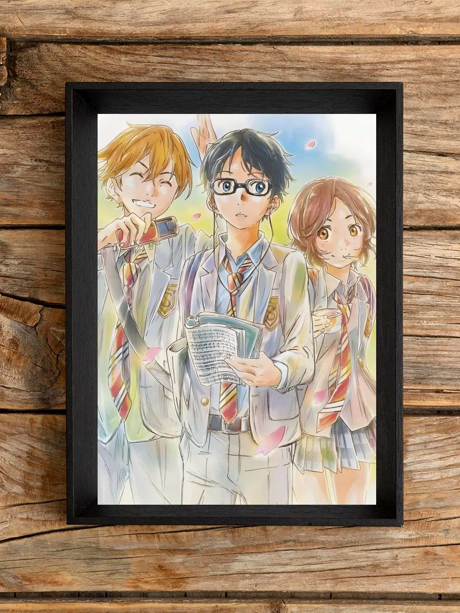 Your Lie in April - 四月は君の嘘 Dizi Tablo Siyah Çerçeveli Dizi Poster Duvar Tablo