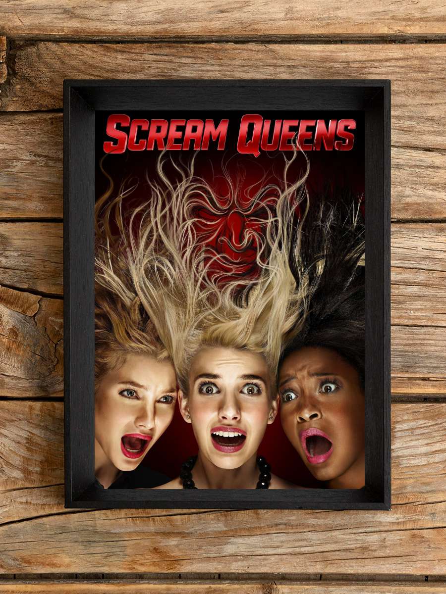 Scream Queens Dizi Tablo Siyah Çerçeveli Dizi Poster Duvar Tablo