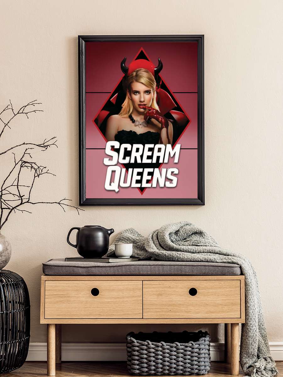 Scream Queens Dizi Tablo Siyah Çerçeveli Dizi Poster Duvar Tablo