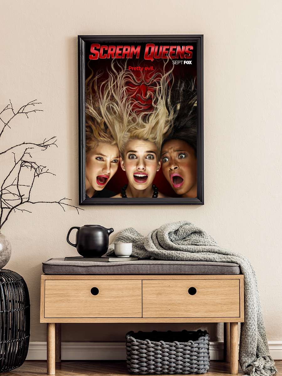 Scream Queens Dizi Tablo Siyah Çerçeveli Dizi Poster Duvar Tablo