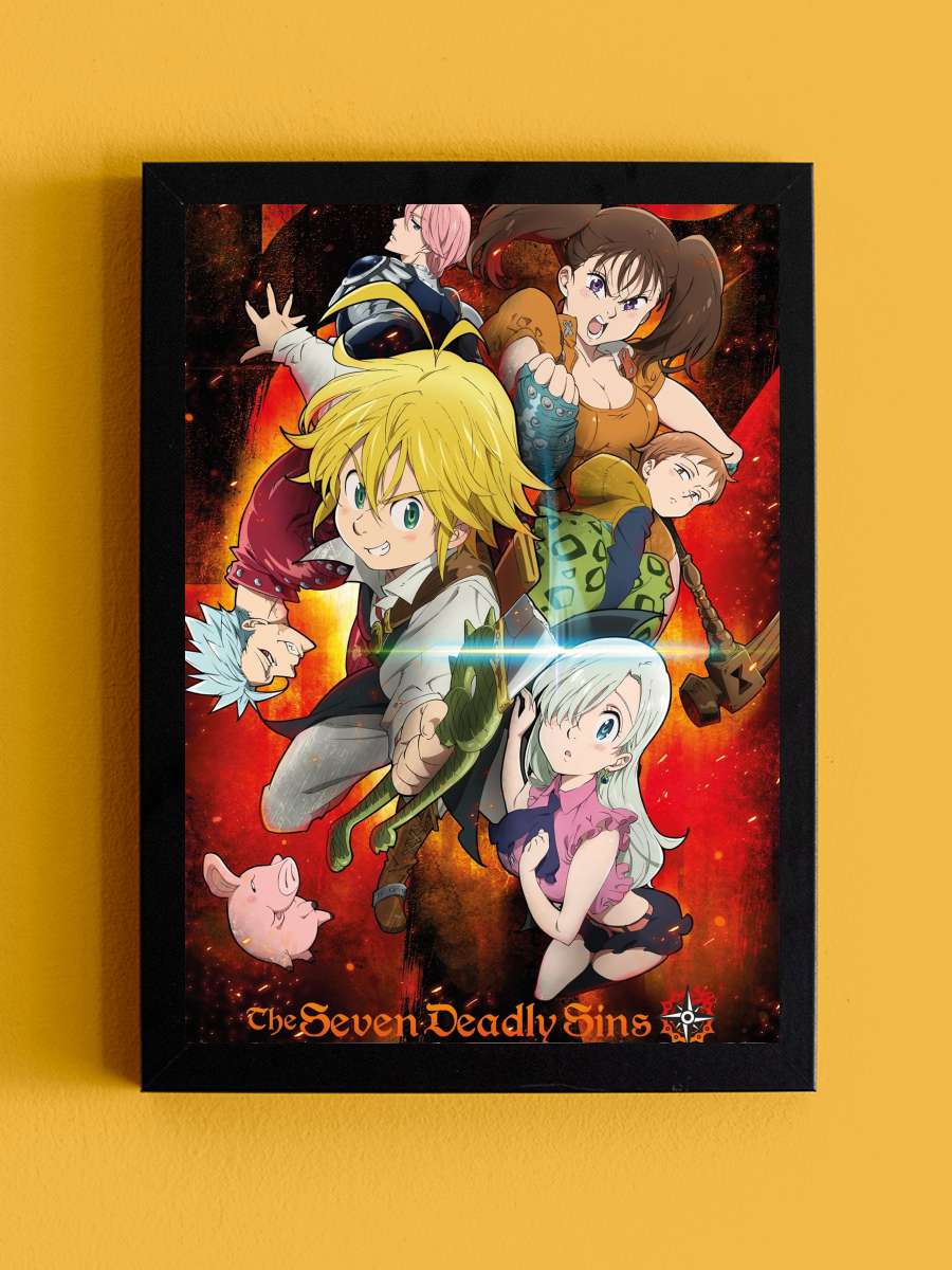 Nanatsu no Taizai - 七つの大罪 Dizi Tablo Siyah Çerçeveli Dizi Poster Duvar Tablo