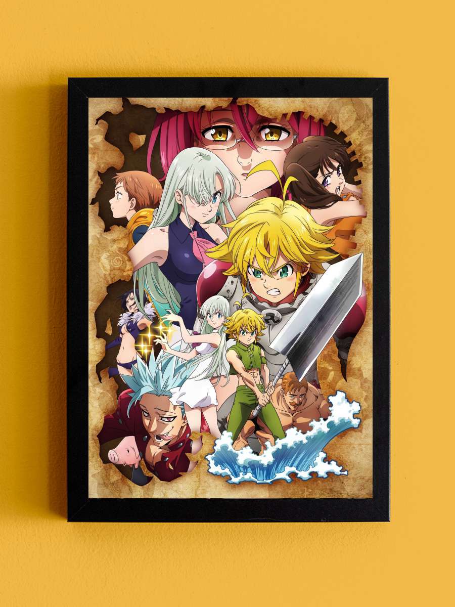 Nanatsu no Taizai - 七つの大罪 Dizi Tablo Siyah Çerçeveli Dizi Poster Duvar Tablo