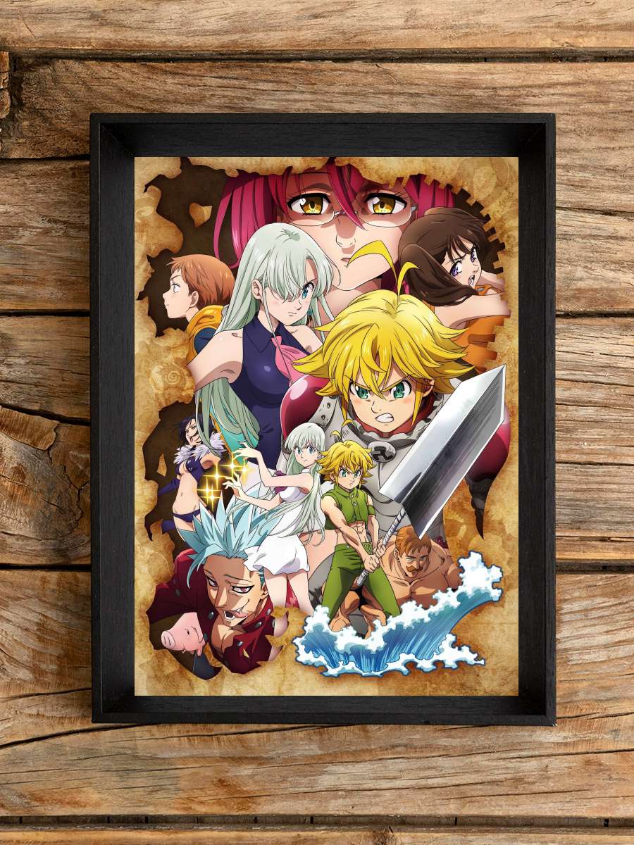 Nanatsu no Taizai - 七つの大罪 Dizi Tablo Siyah Çerçeveli Dizi Poster Duvar Tablo