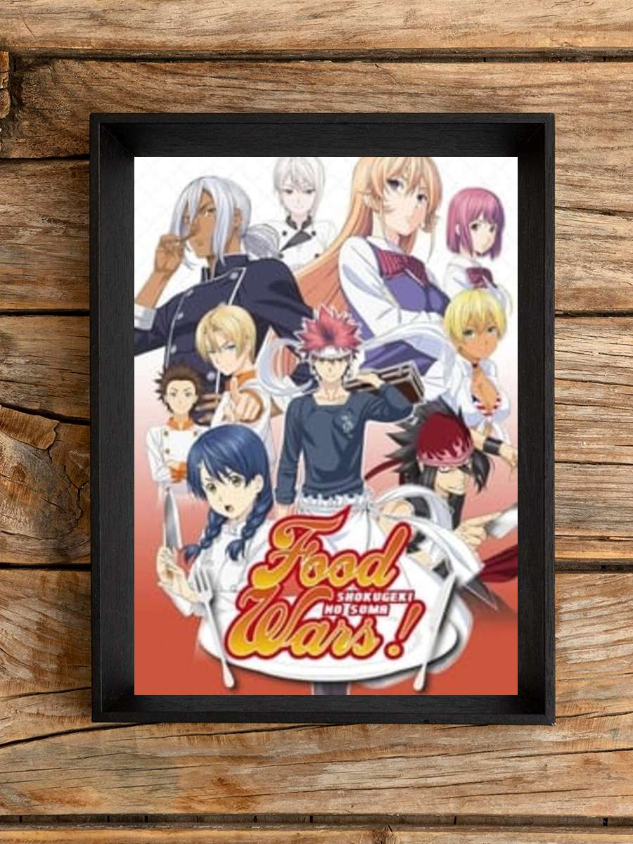 Shokugeki no Souma - 食戟のソーマ Dizi Tablo Siyah Çerçeveli Dizi Poster Duvar Tablo