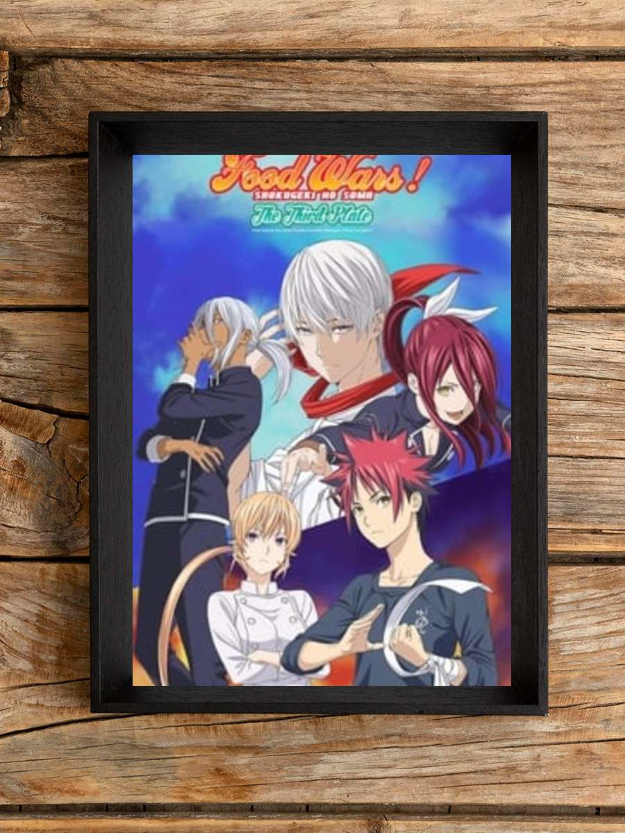 Shokugeki no Souma - 食戟のソーマ Dizi Tablo Siyah Çerçeveli Dizi Poster Duvar Tablo