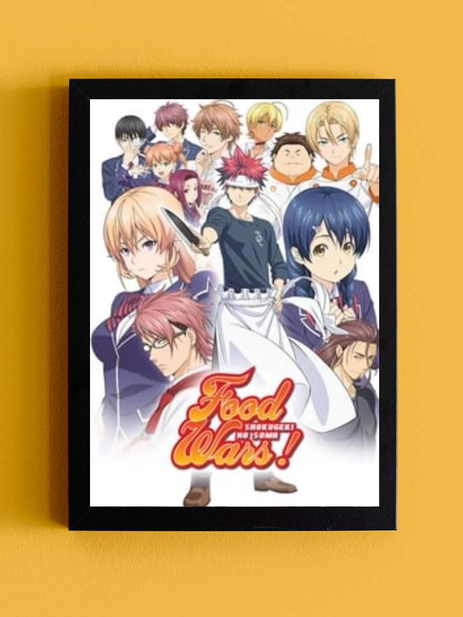 Shokugeki no Souma - 食戟のソーマ Dizi Tablo Siyah Çerçeveli Dizi Poster Duvar Tablo