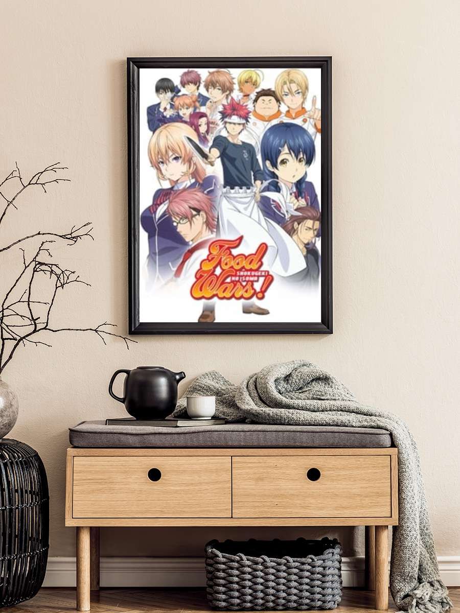 Shokugeki no Souma - 食戟のソーマ Dizi Tablo Siyah Çerçeveli Dizi Poster Duvar Tablo