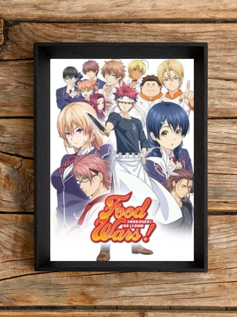 Shokugeki no Souma - 食戟のソーマ Dizi Tablo Siyah Çerçeveli Dizi Poster Duvar Tablo