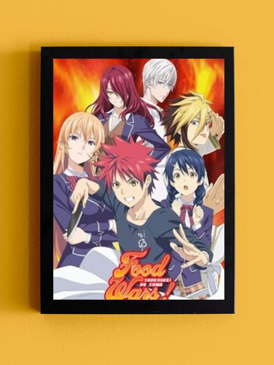 Shokugeki no Souma - 食戟のソーマ Dizi Tablo Siyah Çerçeveli Dizi Poster Duvar Tablo