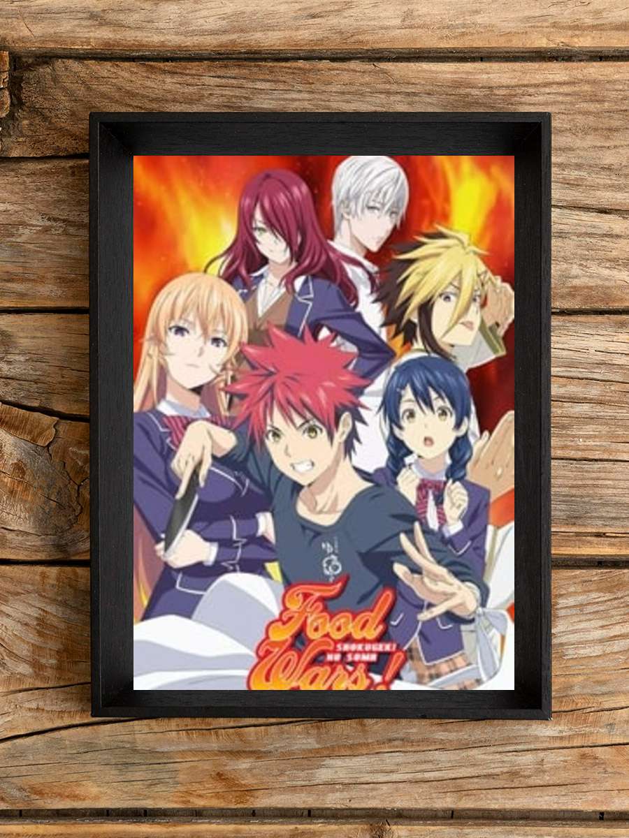 Shokugeki no Souma - 食戟のソーマ Dizi Tablo Siyah Çerçeveli Dizi Poster Duvar Tablo