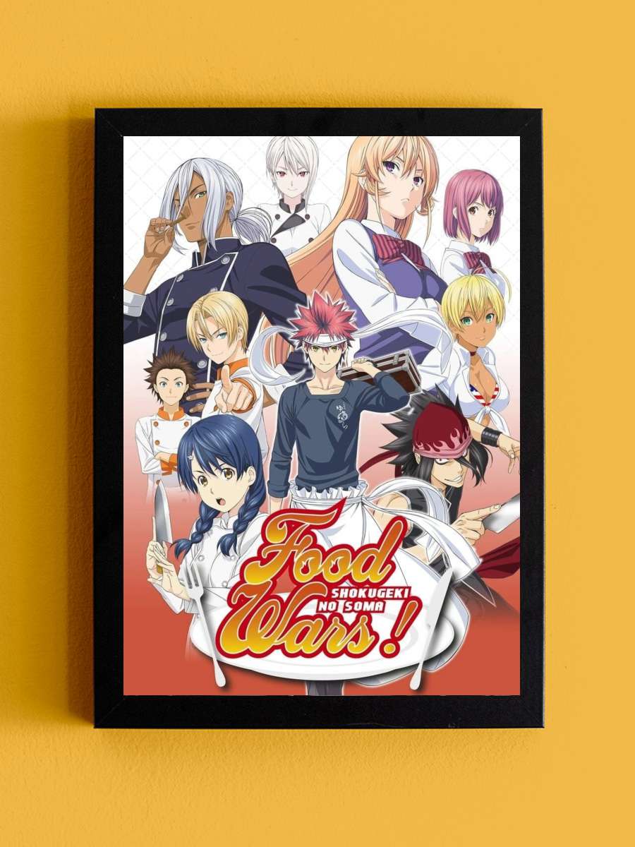 Shokugeki no Souma - 食戟のソーマ Dizi Tablo Siyah Çerçeveli Dizi Poster Duvar Tablo