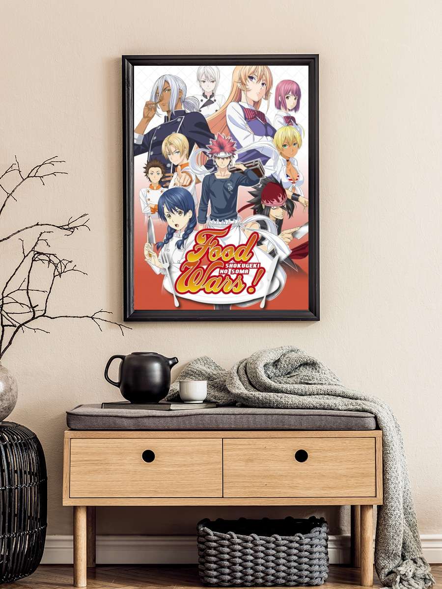 Shokugeki no Souma - 食戟のソーマ Dizi Tablo Siyah Çerçeveli Dizi Poster Duvar Tablo