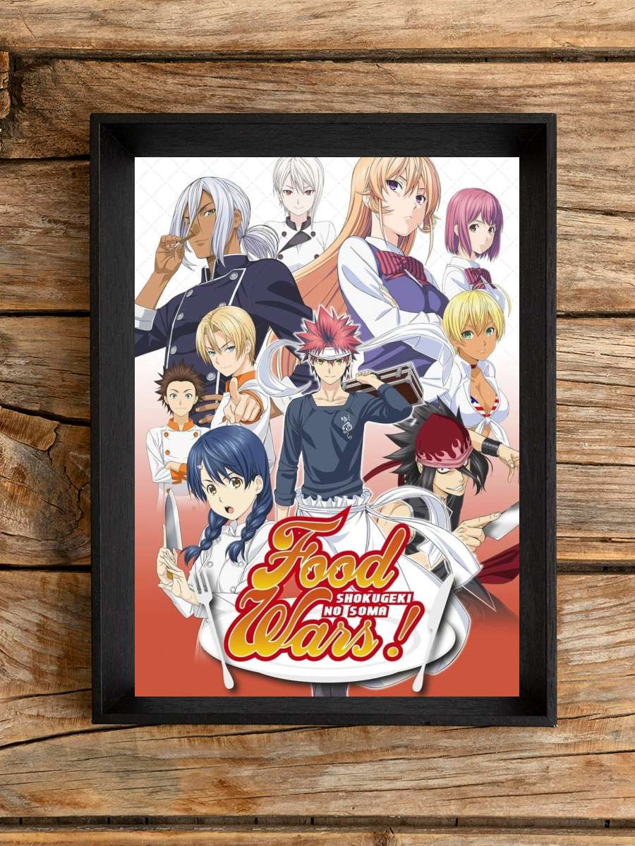 Shokugeki no Souma - 食戟のソーマ Dizi Tablo Siyah Çerçeveli Dizi Poster Duvar Tablo