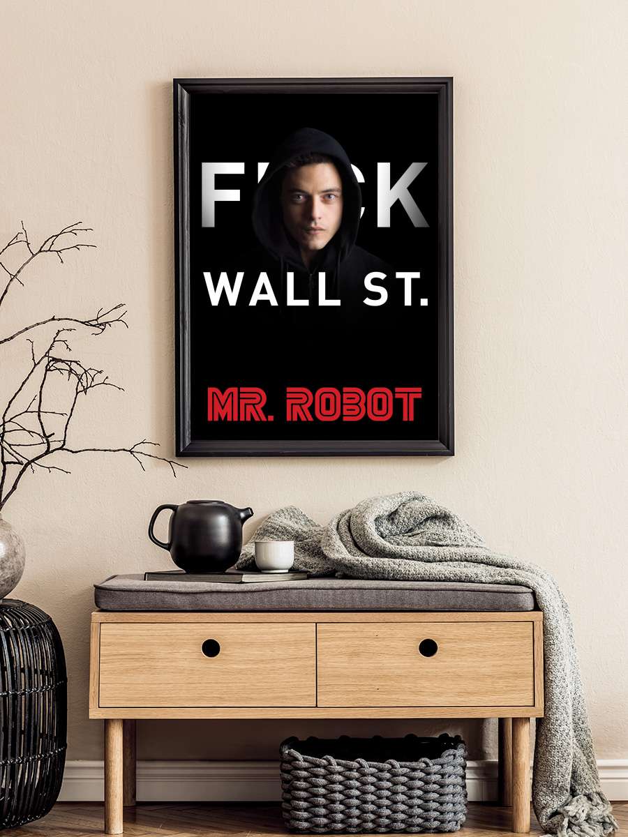 Mr. Robot Dizi Tablo Siyah Çerçeveli Dizi Poster Duvar Tablo