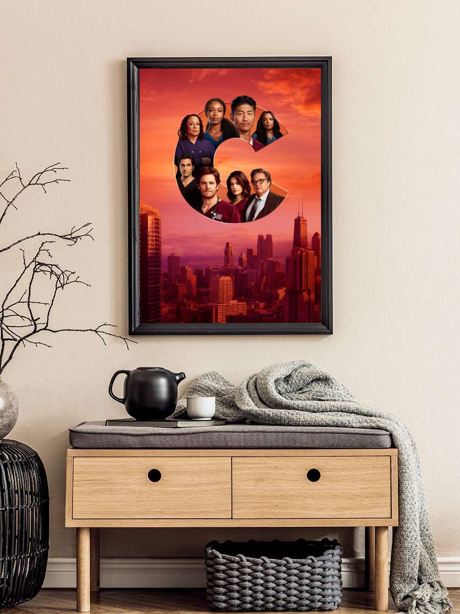 Chicago Med Dizi Tablo Siyah Çerçeveli Dizi Poster Duvar Tablo