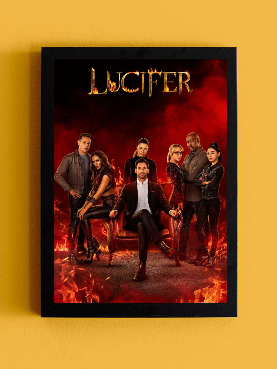 Lucifer Dizi Tablo Siyah Çerçeveli Dizi Poster Duvar Tablo