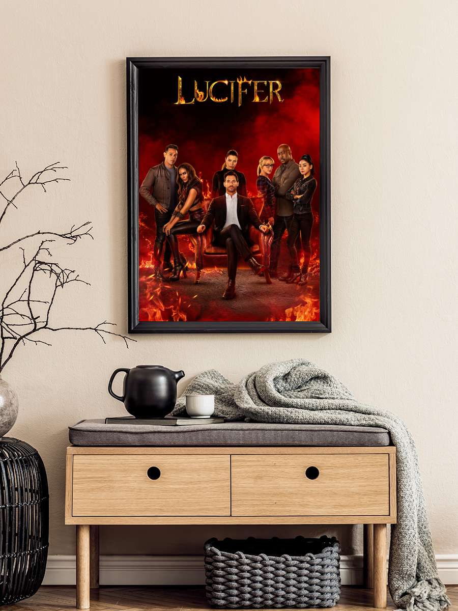 Lucifer Dizi Tablo Siyah Çerçeveli Dizi Poster Duvar Tablo