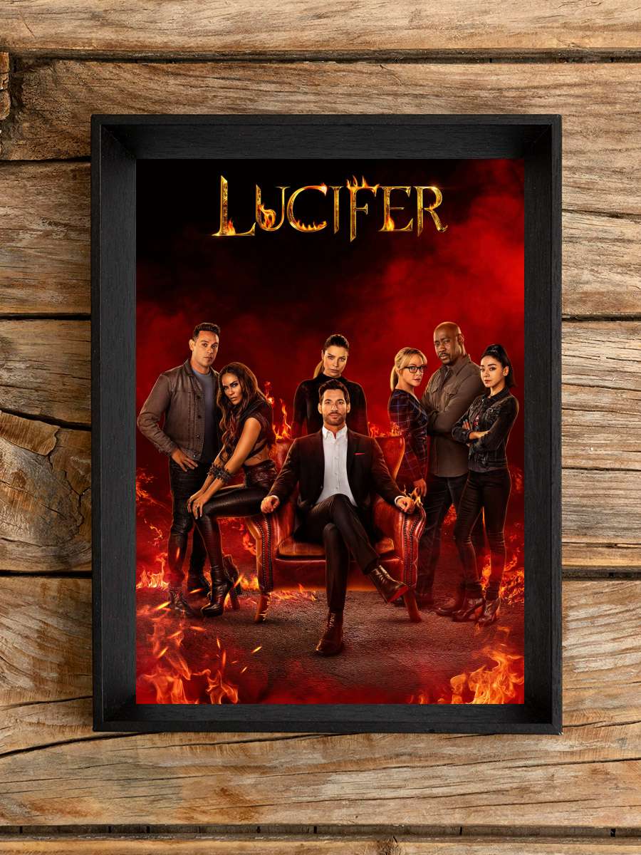 Lucifer Dizi Tablo Siyah Çerçeveli Dizi Poster Duvar Tablo