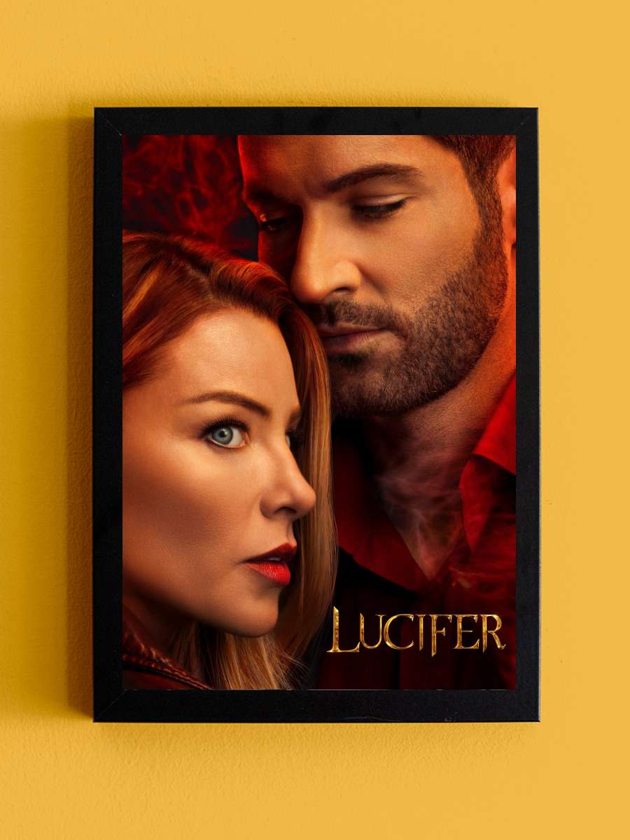 Lucifer Dizi Tablo Siyah Çerçeveli Dizi Poster Duvar Tablo