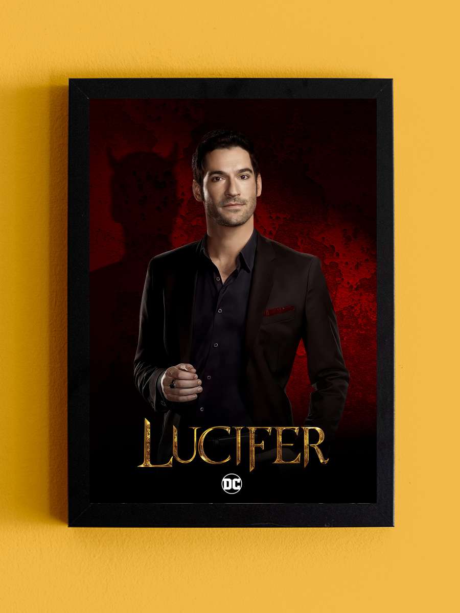 Lucifer Dizi Tablo Siyah Çerçeveli Dizi Poster Duvar Tablo