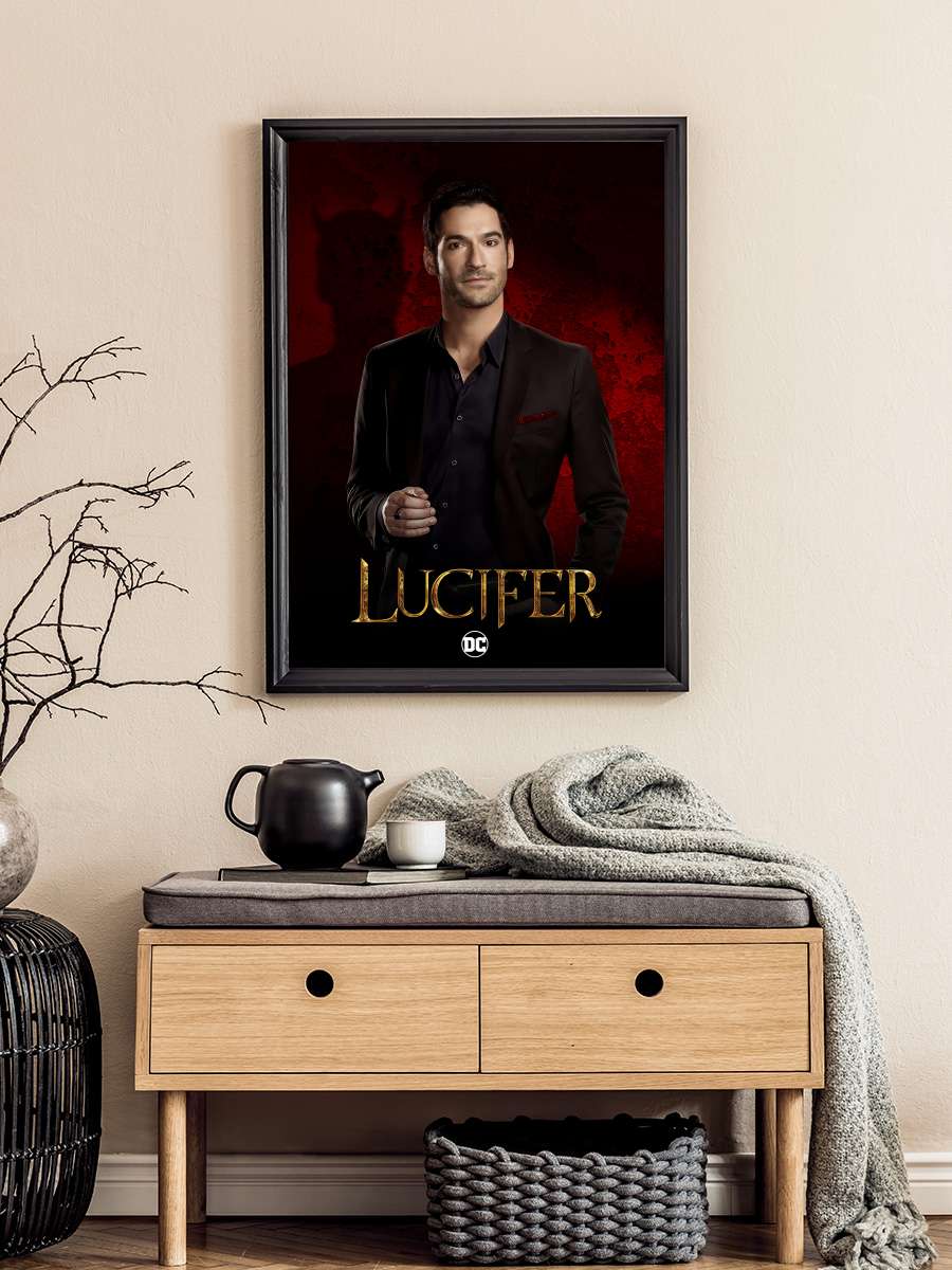 Lucifer Dizi Tablo Siyah Çerçeveli Dizi Poster Duvar Tablo