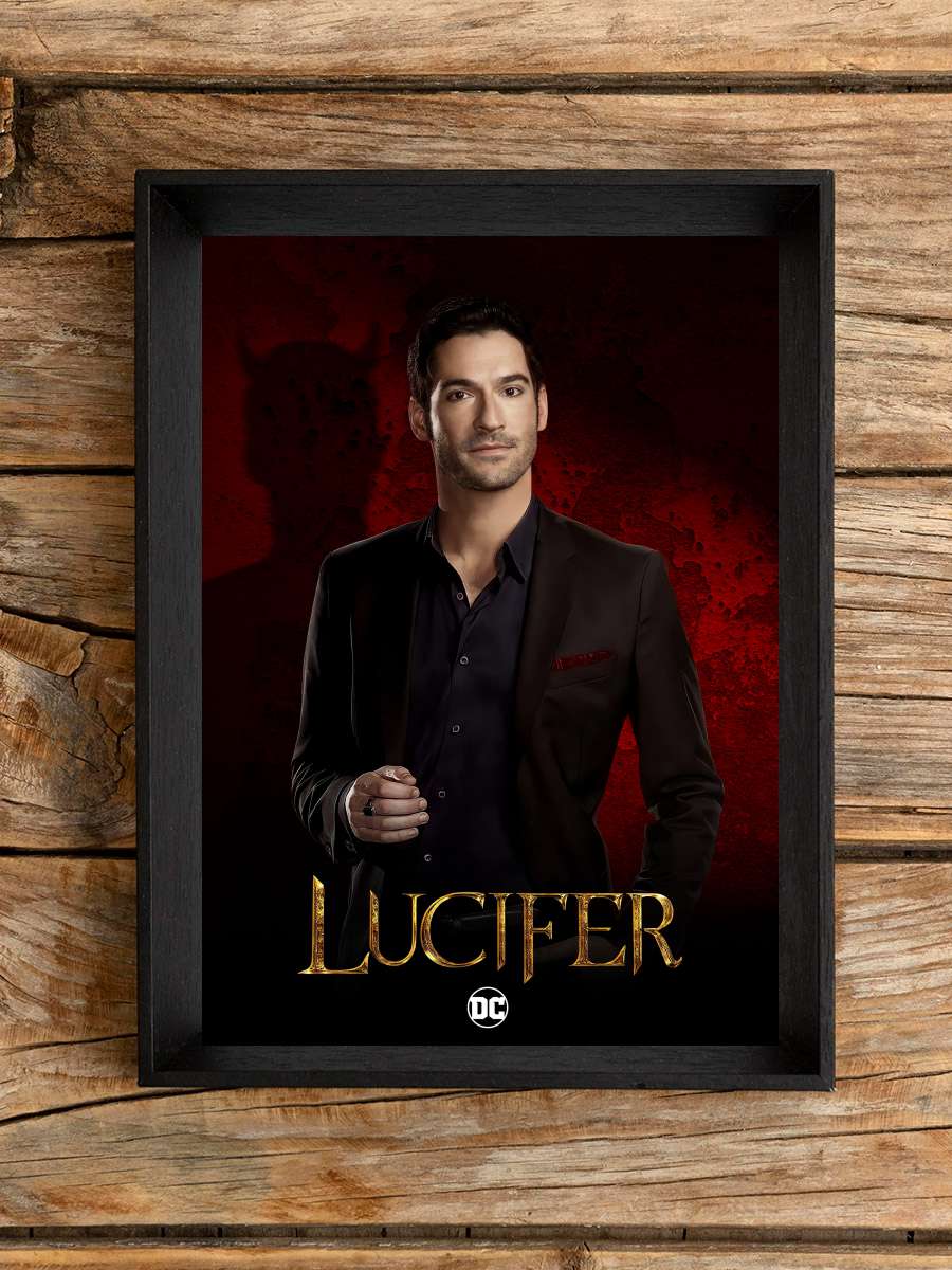 Lucifer Dizi Tablo Siyah Çerçeveli Dizi Poster Duvar Tablo